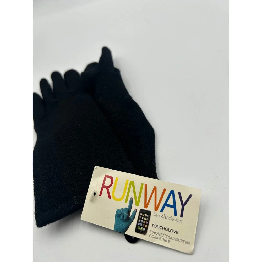 Echo Design Runway Touchgloves Black Knit Touchscreen Gloves Size M 354069